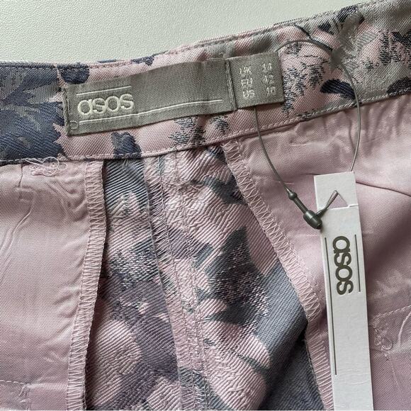 NWT ASOS Occassion Jacquard Blazer and Shorts 2 Piece Set Pink Grey SZ 8 & 10 - Picture 13 of 14